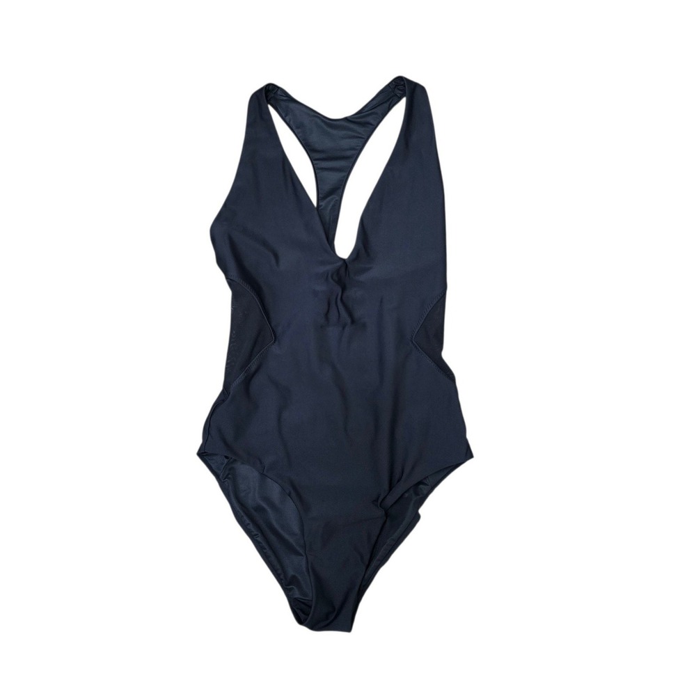 Sweaty Betty London Black Racerback Mesh Panel One Piece Swimsuit Size XS